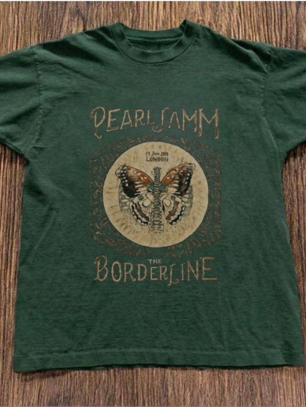 Pearl Jam 'The Borderline' Butterfly Graphic Tee - Forest Green